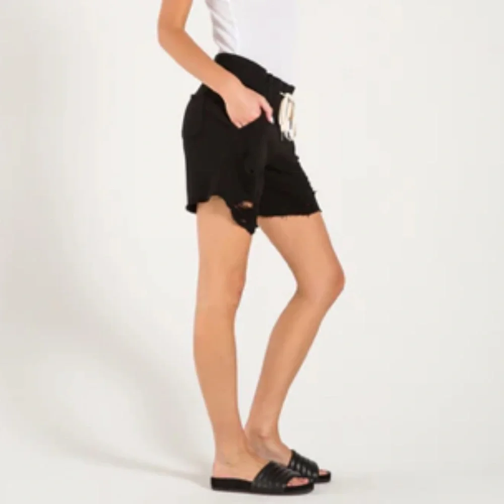 n:PHILANTHROPY COCO Short, Black cat, XS Distressed,‎ Oversized, Relaxed